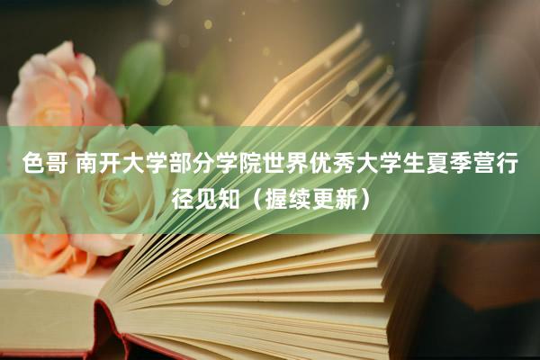 色哥 南开大学部分学院世界优秀大学生夏季营行径见知（握续更新）