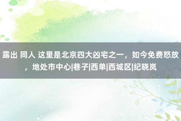 露出 同人 这里是北京四大凶宅之一，如今免费怒放，地处市中心|巷子|西单|西城区|纪晓岚