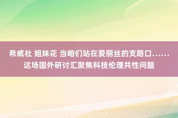 希威社 姐妹花 当咱们站在爱丽丝的支路口……这场国外研讨汇聚焦科技伦理共性问题