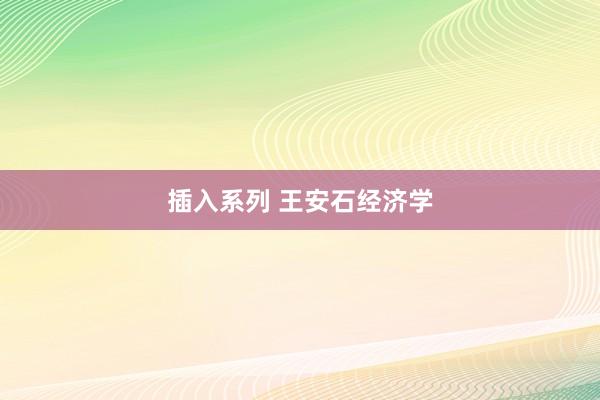 插入系列 王安石经济学