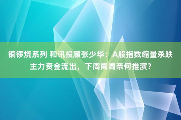 铜锣烧系列 和讯投顾张少华：A股指数缩量杀跌主力资金流出，下周阛阓奈何推演？